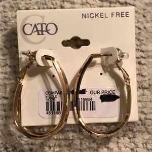 Cato Shiny Gold Teardrop Earrings